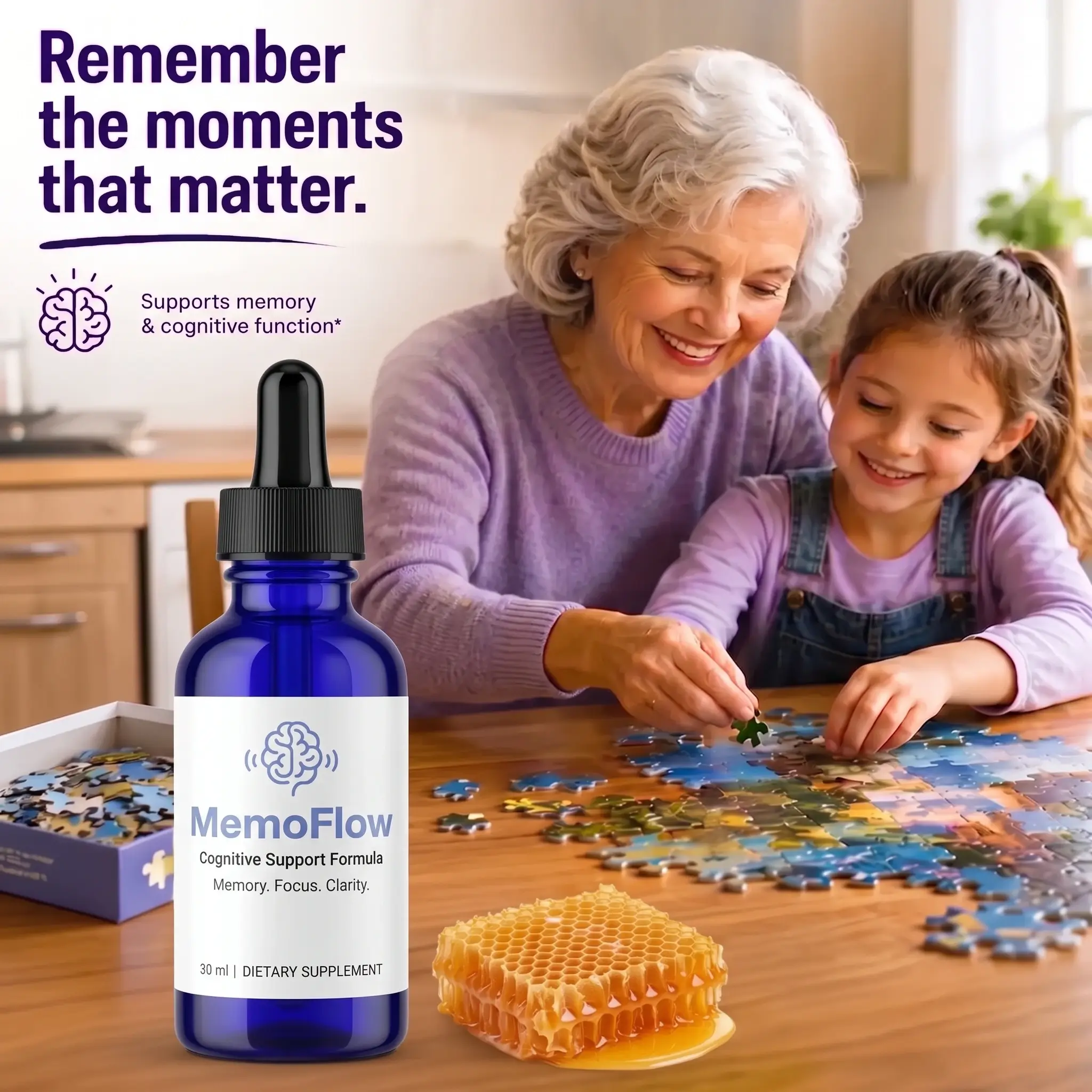 MemoFlow cognitive support sublingual dropper bottle